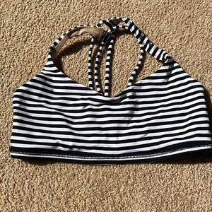 Lululemon black and white striped bralette size 4